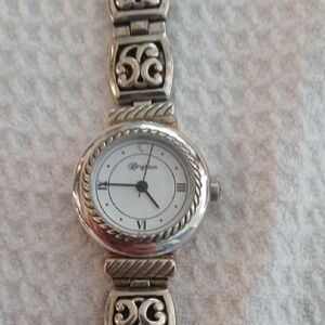 Brighton Silver and White Ornate Watch